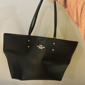 Coach black tote, new with tag, never been used!